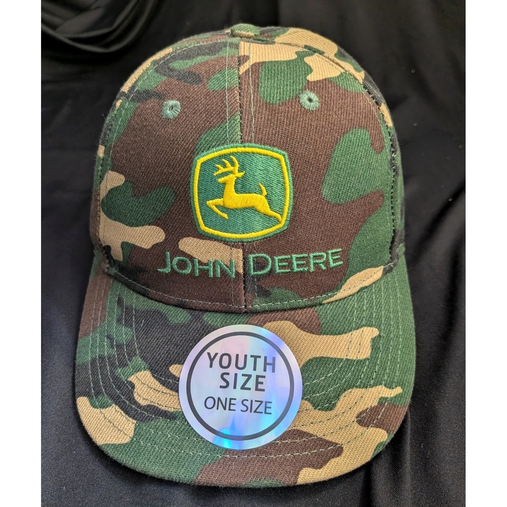 John Deere Camo Baseball Hat Cap Adjustable YOUTH Size New with Tags